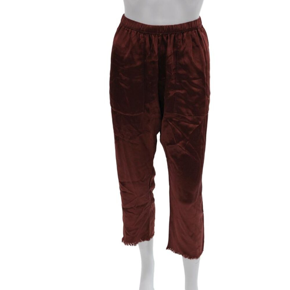Pharaoh Women Cropped Rayon Pants Brown Pull On Size 2